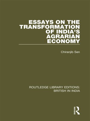 cover image of Essays on the Transformation of India's Agrarian Economy